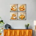 thumbnail image 6 of Pumpkin Canvas Wall Art Kitchen Wall Decor Rustic Sunflower Pictures Bedroom Artwork Autumn Themed Fall Festival Harvest Painting for Living Room Dinner Halloween Party Home Decorations 16x16" 4 Pcs, 6 of 6