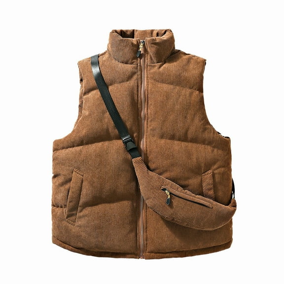 Lindreshi Womens Shackets Coat in Clothing Unisex Corduroy Detachable Backpack Sleeveless Hatless Casual Coat/Jacket