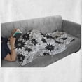 thumbnail image 5 of Grey Soft Flannel Fleece Throw Blanket, Illustration of Old Fashion Various Size Spiral Vintage Flowers Urban Design, Cozy Plush for Indoor and Outdoor Use, 50" x 60", White Black, by Ambesonne, 5 of 5