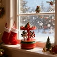 thumbnail image 4 of Christmas Carousel Figurines Decoration Christmas Village House Musical Carousel with 4 Horses Go Round, Music Box Gift for Girls and Boys, 4 of 8