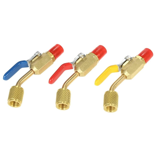 CNKOO Réfrigérant de Climatisation 3 Pcs Codé par Couleur R410A R134A Valves d'Arrêt pour Réfrigération AC HVAC Tuyaux de Chargement