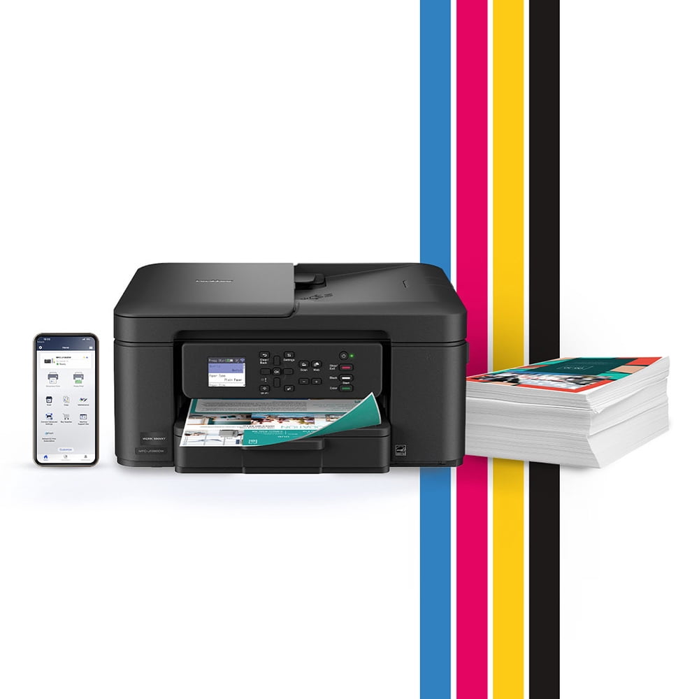 Brother Work Smart 1360 Wireless Color Inkjet All-in-One Printer Bundle with Deco Gear CPS 26 Month Protection Pack, Tech Smart USA Printer Essentials, Deco Essential 6FT Printer Cable and HDMI Cable