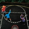 Ursa Major Superior Court 13x21 foot regulation home basketball court stencil with 1 mini paint roller