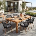 thumbnail image 3 of Dayalane Outdoor Dining Chairs Set of 6, Modern Rope Woven Patio Armchairs with Cushions, Wood-Look Metal Frame, All-Weather Furniture for Balcony, Backyard Bistro, Grey, 3 of 10