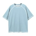 thumbnail image 5 of Women's Long Sleeved Top Oversized T Shirt Striped Shirt Crew Neck Belted Waist Top Soft Casual Loose Shirt Women Swim Tee Womens Tee Shirt Loose Long Sleeve Turtleneck Women Tops Womens Long Sleeves, 5 of 6