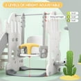 thumbnail image 3 of Danolapsi Toddler Indoor Playground Set, Kids 5 in 1 Slide and Swing Set with Climbing Ladders, Basketball Hoop with Golf Soccer Ring Toss Games, Outdoor Toys Slide Playset, 3 of 9