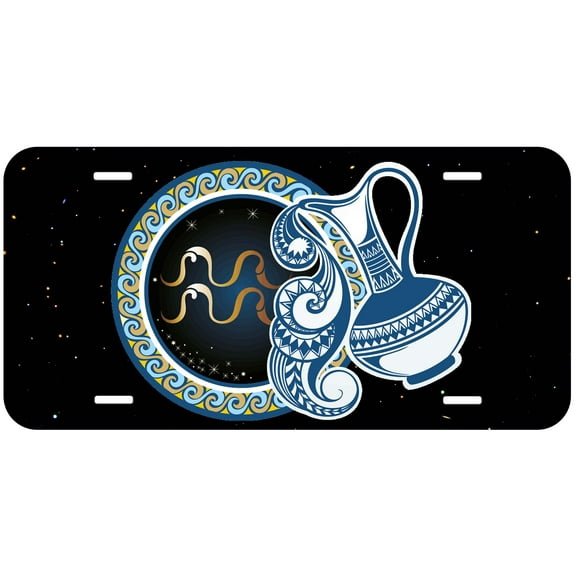 Aquarius Zodiac Sign Novelty Car Auto License Plate