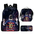 thumbnail image 1 of Soccer Star Messi Backpack Three-piece Teenager Schoolbag Student Cartoon Backpack, 1 of 4