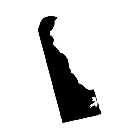 Delaware Shaped Sticker Decal Die Cut - Self Adhesive Vinyl - Weatherproof - Made in USA - Many Color and Sizes - de
