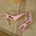 thumbnail image 5 of Women's Solid Color Retro Vintage Sling Back High Heel  Shoes Party Wedding  Shoes, 5 of 7