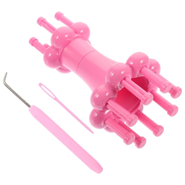 BESTYASH 1 Set Knitting Spool Loom for Yarn Knitter Rosy Plastic Compact DIY Projects Home Decor Accessories Crafting