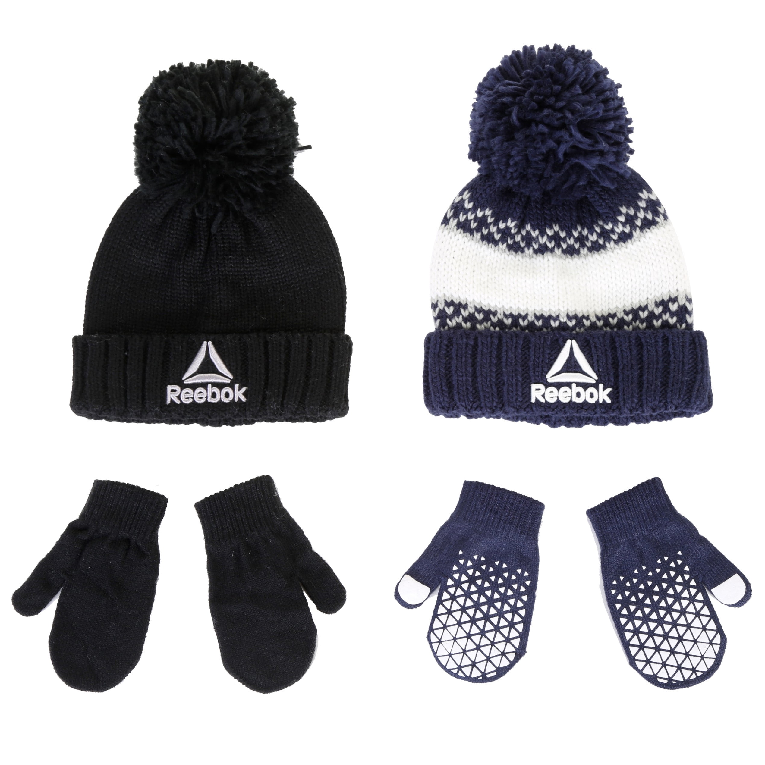Reebok Toddler Beanie and Mitten Sets, 2- Pack, 6- Piece