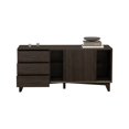 thumbnail image 2 of Keay 60 Inch TV Entertainment Console, Sliding Doors, 3 Drawers, Brown, 2 of 2
