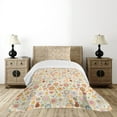 thumbnail image 4 of Ambesonne Retro Quilted Bedspread Set 2 Pcs, Flowers Singing Birds, Twin Size, Multicolor, 4 of 5