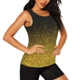 thumbnail image 2 of Easygdp Gold Glitter Gradient Women's Workout Tank Top, Running Top, Hiking Shirt, Quick-Dry for Running, Yoga, Hiking - XX-Large, 2 of 9