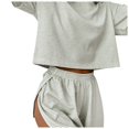 thumbnail image 1 of 2025 Ensemble de Shorts pour Femmes Pyjama à Rayures pour Femmes Ample Ensemble pour Femmes Ensemble 2 Pcs Ensemble à Manches Courtes avec Shorts Ensemble de Shorts de Maternité Tenue d'Extérieur à la Mode Maison Plage Couvre-Maillots pour Femmes Tenue Mignonne pour, 1 of 9
