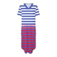 thumbnail image 5 of XuJwPNcy Women Summer Dresses Casual Boho Short Sleeve V Neck Long Tshirt Dress Loose Vacation Dress with Pockets, 5 of 6