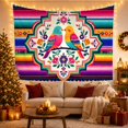 thumbnail image 3 of Two Stylized Multicolored With Birds Facing Each Other, Mystical Fantasy for Space Lovers, Galaxy Room Decor, Mother's Day Gift, Tapestry Wall Hanging for Bedroom and Dorm, 3 of 7