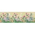 thumbnail image 2 of Dundee Deco Peel and Stick Self Adhesive Wallpaper Border - Floral Hot Pink, Mauve Meadow Flowers, 15 ft x 7 in, 2 of 6