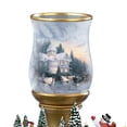 thumbnail image 2 of The Bradford Exchange Bright Holiday Memories Candleholder Issue #3 Lighted Flameless Candle Christmas Decoration by Thomas Kinkade 6.75-inches, 2 of 3