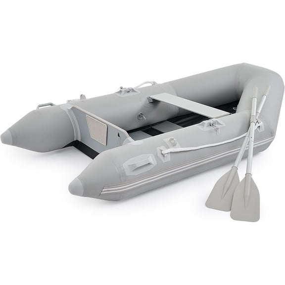 CO-Z 7.5ft Heavy Duty Inflatable Boat with Aluminum Floor & Oars - 2 Person 660lb Capacity Dinghy for bcuade/Towing | Includes hukfga & Transom for Kayak, Lake & Ocean