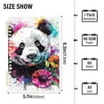 thumbnail image 3 of Pandas Colorful Flowers Ring Binder Notebook Journey Note Diary College Ruled Spiral Notebook Study Loose Leaf Paper A5 60 Pages, 3 of 8