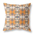 thumbnail image 1 of 18" X 18" Orange And Gray Broadcloth Floral Throw Pillow, 1 of 3