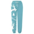 thumbnail image 4 of Fiaer Womens Sweatpants Christmas Plus Size Baggy Snowflake Funny Graphic Xmas Pants High Waisted Trendy Pocket Holiday Trousers Light Blue M, 4 of 4