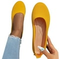 thumbnail image 3 of Xiaoxatg Women's Casual Shoes Ballerina On Non Knitted Trainers Comfortable Sporty Shoes for Summer Flat Comfort Footwear 5.5 Yellow, 3 of 9