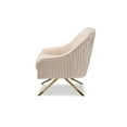 thumbnail image 4 of Baxton Studio Amaya Luxe and Glamour Light Beige Velvet Fabric Upholstered Gold Finished Base Lounge Chair, 4 of 10