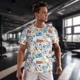 thumbnail image 3 of Wukai Summer Stamp Print Men's Short-Sleeved Mesh T-Shirt,Quick-Dry Short Sleeve Workout T-Shirt-X-Large, 3 of 8
