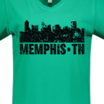 thumbnail image 4 of Inktastic Memphis city Skyline with Grunge Women's V-Neck T-Shirt, 4 of 5