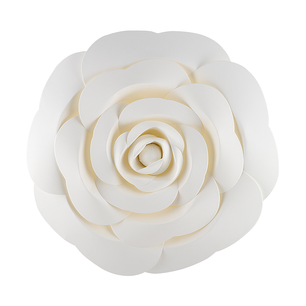 Quasimoon 12 Inch Garden Rose White Paper Flower Backdrop Wall Decor 3d Premade Walmart Com Walmart Com