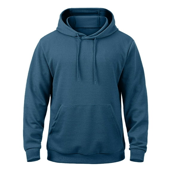 VNKIDY Men's Sweatshirts Casual Long Sleeve Drawstring Hoodie With Pocket Male Solid Color Pullover Autumn Winter Streetwear Versatile