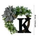 thumbnail image 2 of Corona Fdelink con apellido único, corona para puerta de entrada durante todo el año con lazo, letrero de bienvenida, guirnalda creativa de 26 letras de granja para puerta de entrada, primavera,, 2 of 3