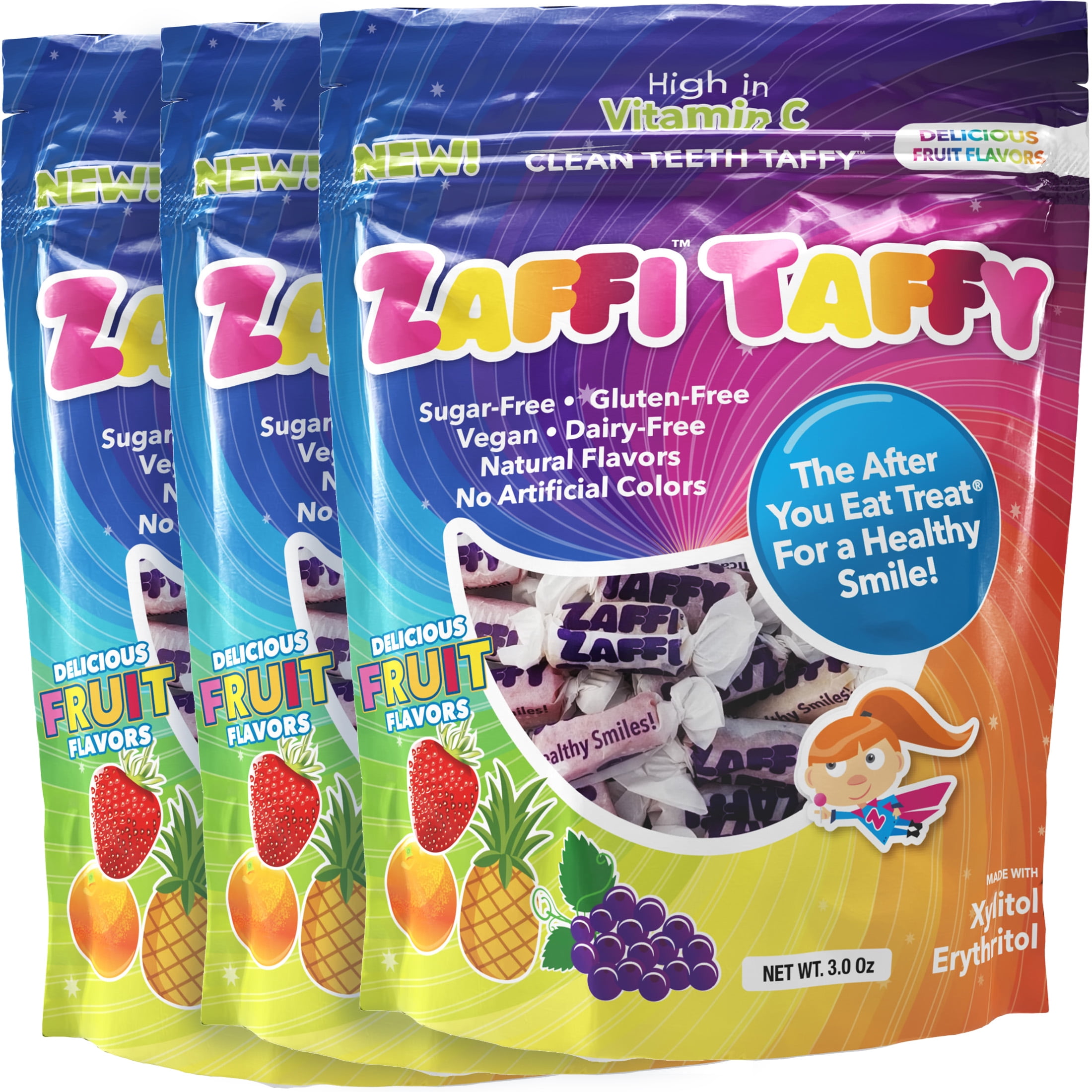Zollipops Zaffi Taffy Sugar Free, Vegan, KETO, Diabetic & Allergy