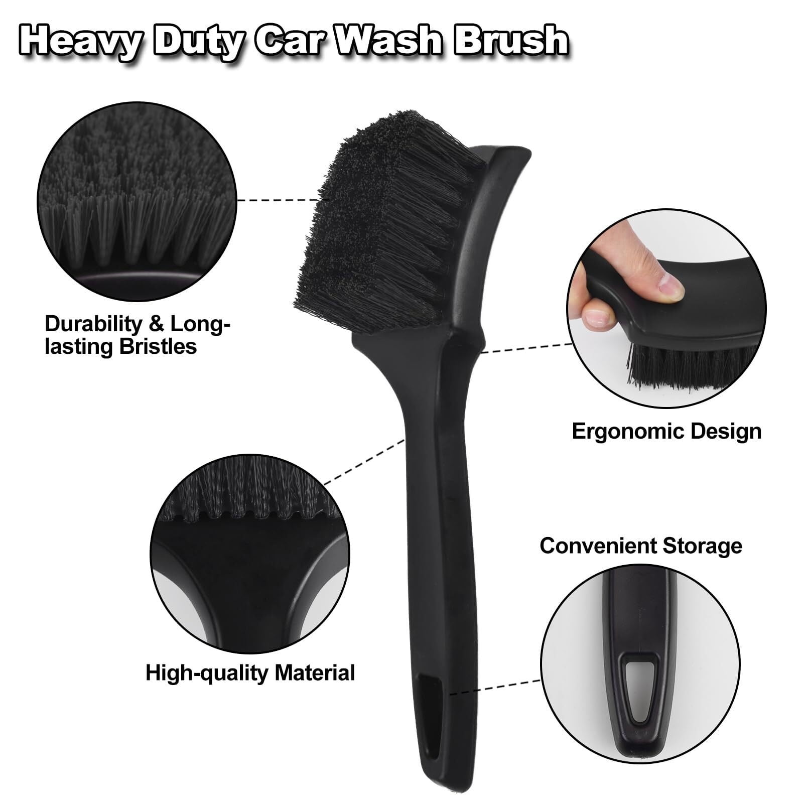 Zeya 9Pcs Car Wheel & Tire Brush Kit, Wheel Cleaner Brush.