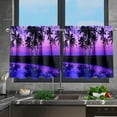 thumbnail image 3 of Hawaii Palm Tree Sunset Short Curtains Privacy Curtain Tiers for Nursery Bathroom,Cafe, Door Head,36inches,Set of 2, 3 of 6