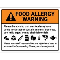 Food Allergy Warning Symbols Sign Metal Tin Sign 8x12 Inches Caution Danger Safety Security Warning Notice Signs
