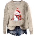thumbnail image 1 of EHQJNJ Chandails en Molleton Graphiques pour Femmes Mode Automne/hiver Pull Extérieur Col Rond Imprimé de Noël Pull à Capuche Gris, 1 of 5