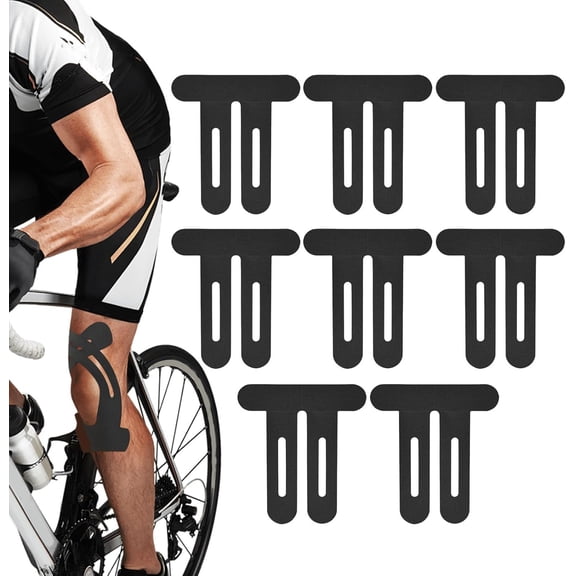 Precut Athletic Kinesiology Tape - 8 Piece Water Resistant Breathable Strips for Knee and Joint Support, Flexible Muscle Tape for Running, Camping, Cycling, Exercise, Fitness, Injury Prevention