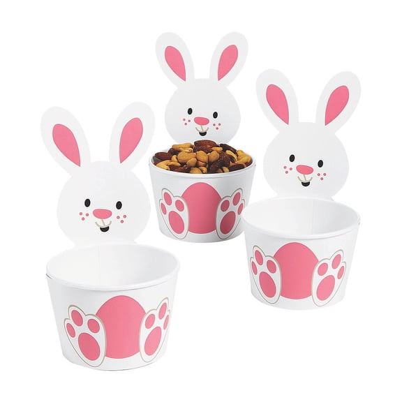 Easter Bunny Shaped Snack Cups - Party Supplies - 12 Pieces