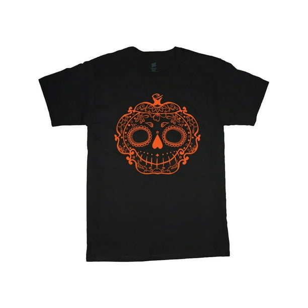Sugar Skull Jack-O-Lantern Halloween T-shirt Mens Graphic Tees