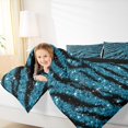 thumbnail image 4 of Homewish Abztract Zebra Stripe Full Size Comforter Sets,Diamond Sparking Print Bedding Comforter Set,Blue Black Bedding Sets For Girsl Kids,Breathable Home Decor Reversible,3pcs, 4 of 8