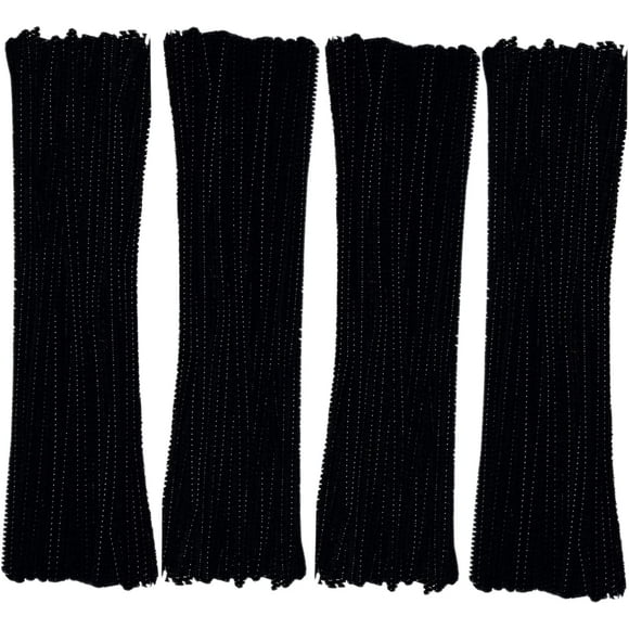 Black Pipe Cleaners 200 Pieces Chenille Stems for DIY Art Decorations Creative Craft (6 mm x 12 Inch)