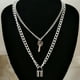 thumbnail image 3 of 2 piezas de collar retro en forma de cruz, colgante decorativo con forma de cerradura, joyería (plata), 3 of 6