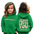 thumbnail image 2 of Grblisyd Boys Girls Graphic Hoodies Cute JESUS LOVES YOU Letter Print Long Sleeve Pullover Hoodie Sweatshirt, 2 of 6