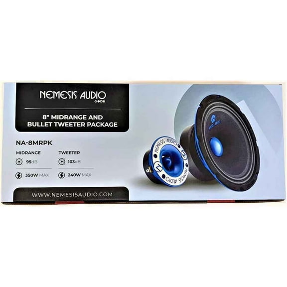 Nemesis Audio NA-8MRPK 8" 350W Max Midrange Car Speaker   Bullet Tweeter Package