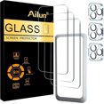 thumbnail image 1 of Ailun 3 Pack Screen Protector for iPhone 15romax + 3 Pack Camera Lens Protector with Installation Frame,Case Friendly Tempered Glass Film- HD [6 Pack], 1 of 5