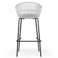 thumbnail image 4 of Berkeley Beige Upholstered Fabric Bar Stool with Natural Wood Accent Legs, 4 of 6